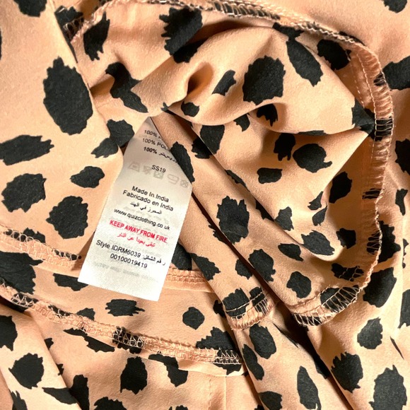 Quiz Sz 34 US 2 Wrap Dress Multicolor Midi Leopard Print Flowy Waist Tie - Picture 7 of 10
